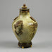 Jais Nielsen for Royal Copenhagen stoneware vase with Sung glaze and bronze lid and base D6314 - Freeforms