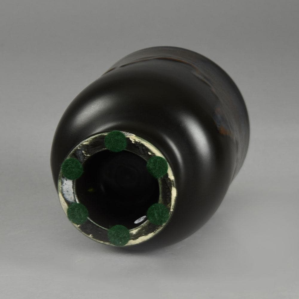 Jan Bontjes van Beek, Germany, goblet vase with black dripping glaze F8038 - Freeforms