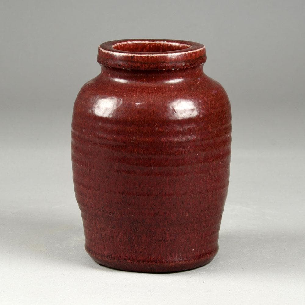 Jørgen Mogensen for Royal Copenhagen, stoneware vase with oxblood glaze N6103 - Freeforms