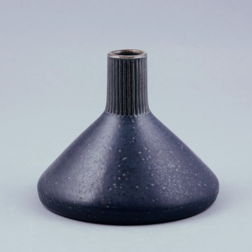 Jürgen Riecke, flask shaped vase with blue glaze C5135 - Freeforms