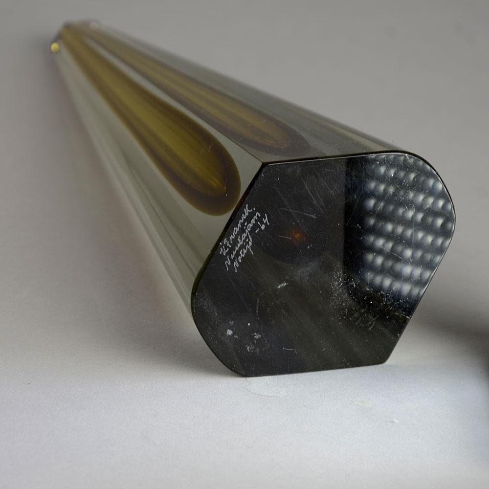 Kaj Franck for Nuutäjarvi-Nottsjö "Prisma" vase in clear and amber glass N2178 - Freeforms