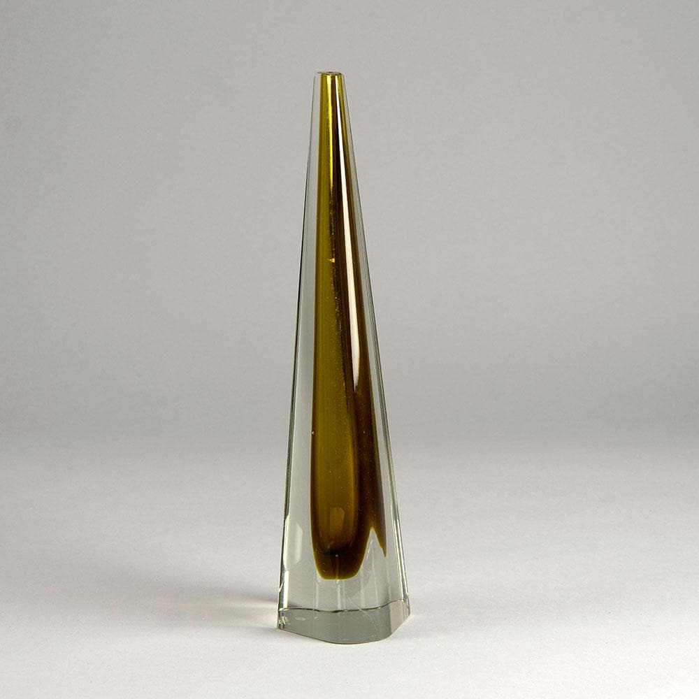 Kaj Franck for Nuutäjarvi-Nottsjö "Prisma" vase in clear and amber glass N2178 - Freeforms