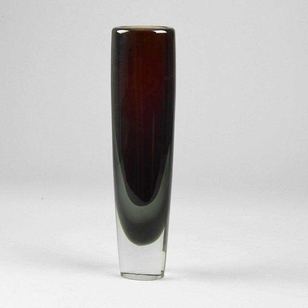 Kaj Franck for Nuutäjarvi-Nottsjö, tall sommerso vase in black, gray and clear F8201 - Freeforms