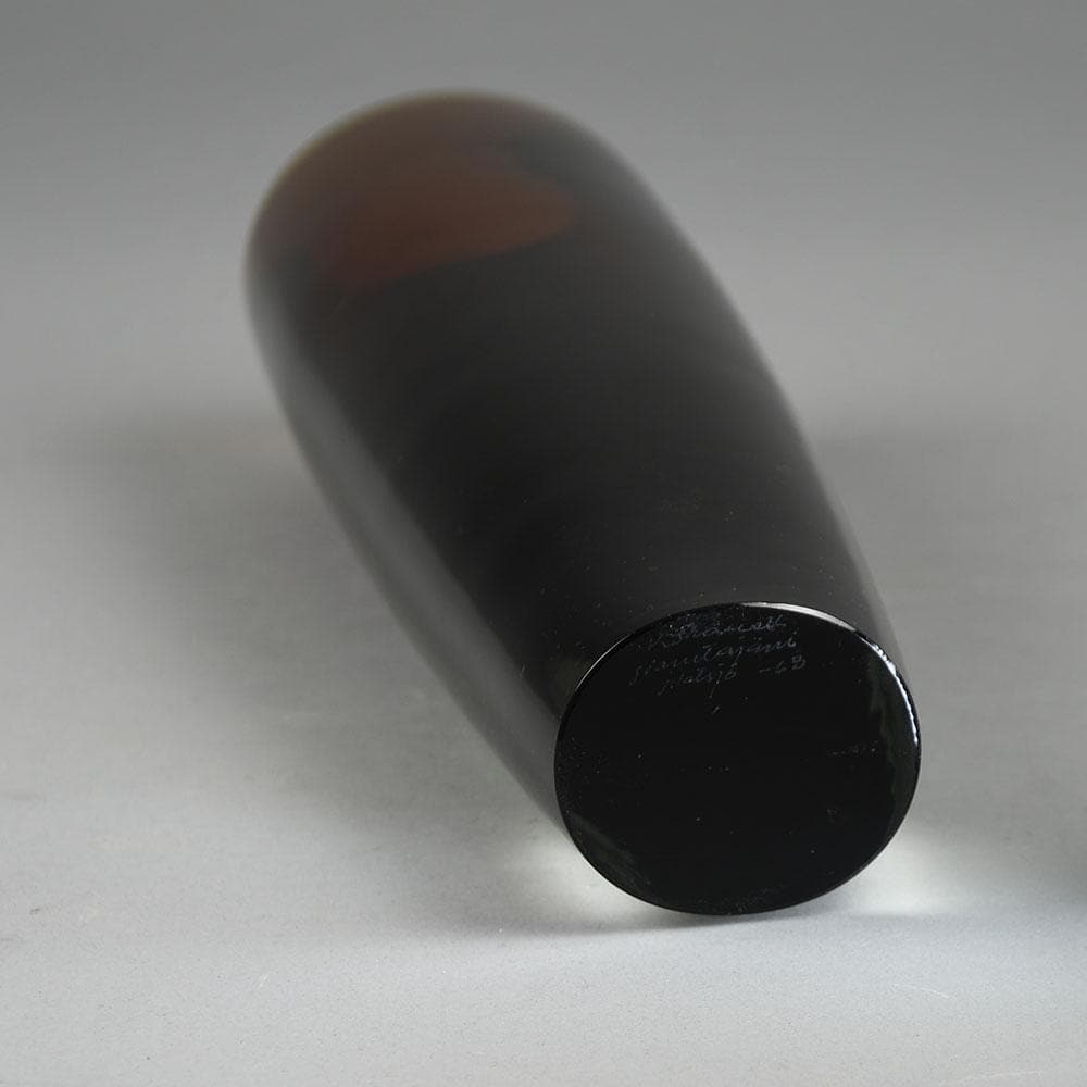 Kaj Franck for Nuutäjarvi-Nottsjö, tall sommerso vase in black, gray and clear F8201 - Freeforms