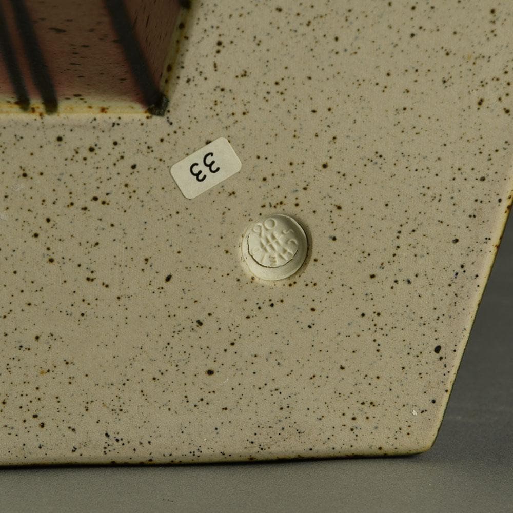 Karl Scheid, Germany, large geometric vase with pink and blue glaze E7122 - Freeforms