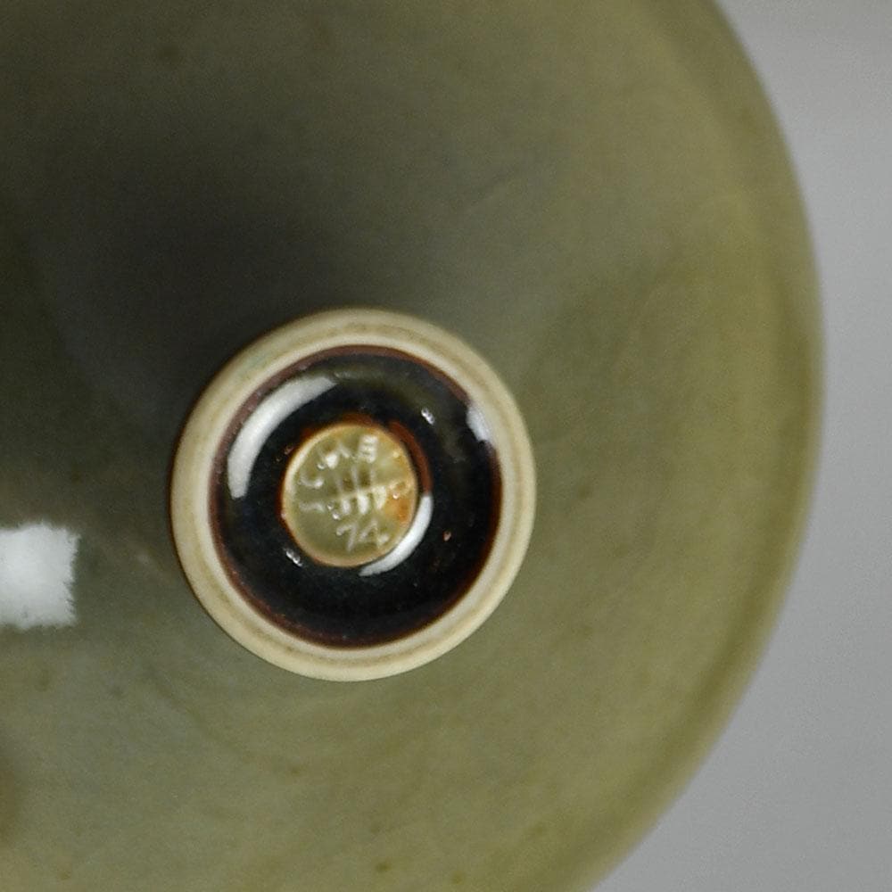 Karl Scheid, Germany, unique stoneware sculptural vessel with celadon glaze G9093 - Freeforms