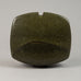 Karl Scheid, own studio, flat sculptural vase with brown glaze G9406 - Freeforms