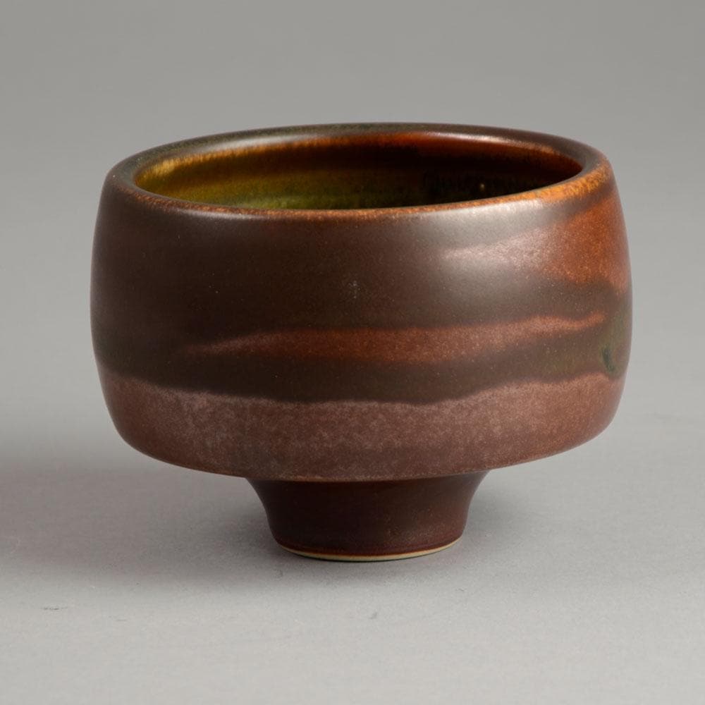 Karl Scheid, unique stoneware bowl with matte brown glaze D6406 - Freeforms