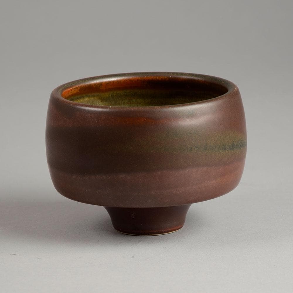 Karl Scheid, unique stoneware bowl with matte brown glaze D6406 - Freeforms