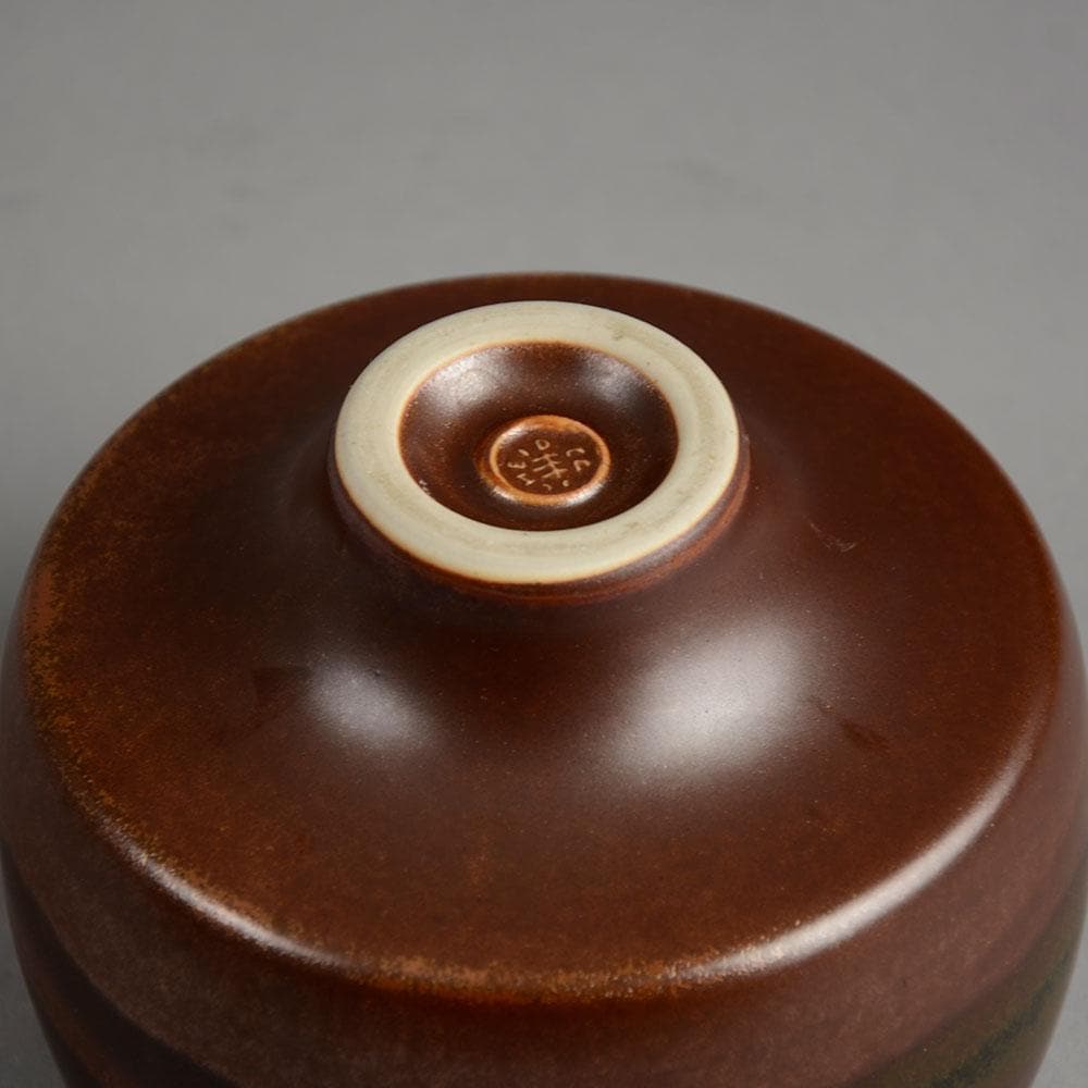 Karl Scheid, unique stoneware bowl with matte brown glaze D6406 - Freeforms