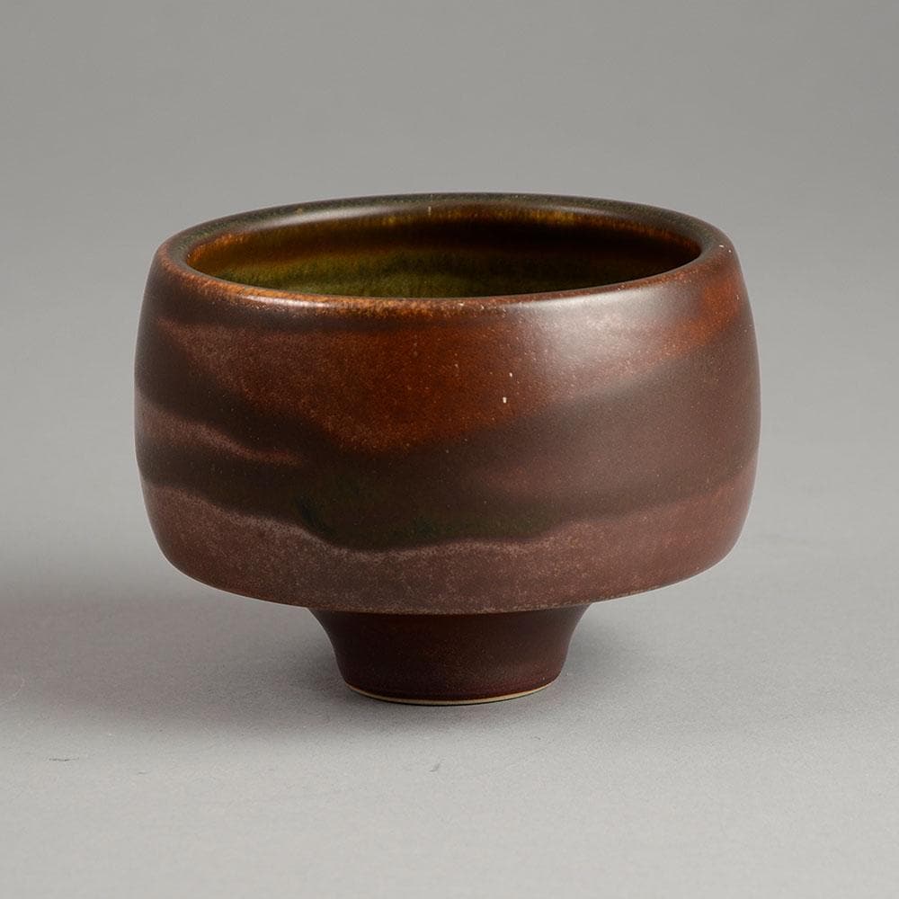 Karl Scheid, unique stoneware bowl with matte brown glaze D6406 - Freeforms