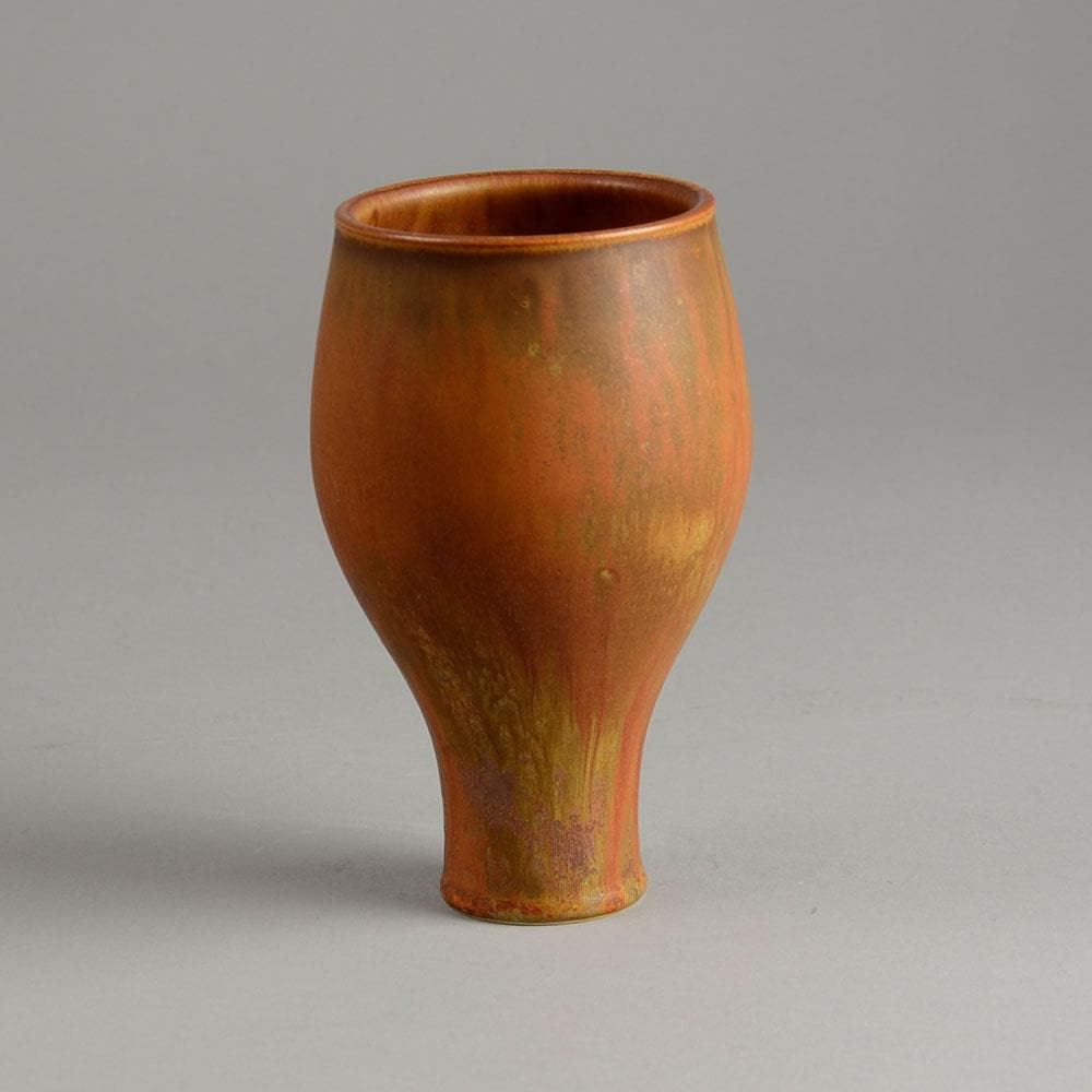 Karl Scheid, unique stoneware vase with matte brown glaze D6404 - Freeforms