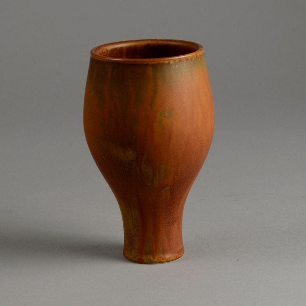 Karl Scheid, unique stoneware vase with matte brown glaze D6404 - Freeforms
