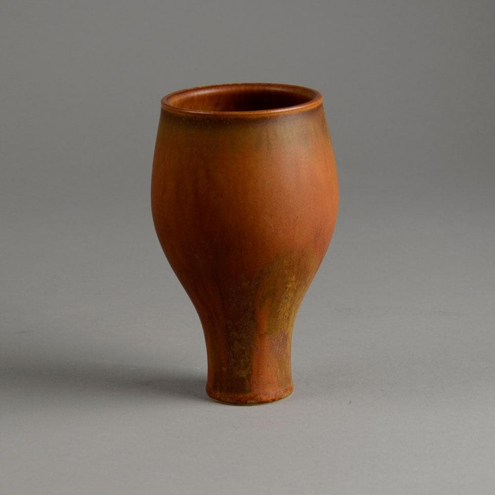 Karl Scheid, unique stoneware vase with matte brown glaze D6404 - Freeforms