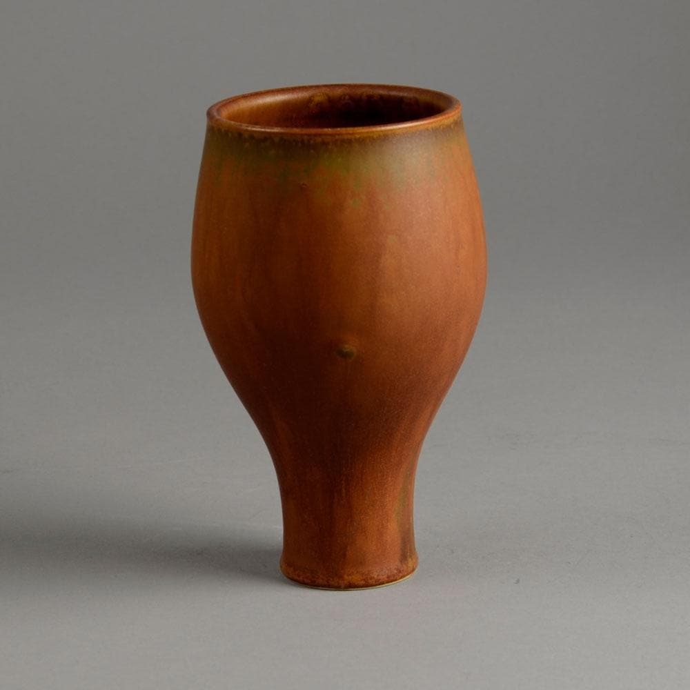 Karl Scheid, unique stoneware vase with matte brown glaze D6404 - Freeforms