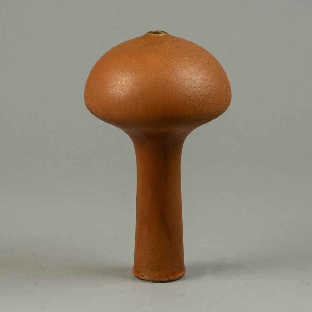 Karl Scheid, unique stoneware vase with matte burnt orange glaze G9407 - Freeforms