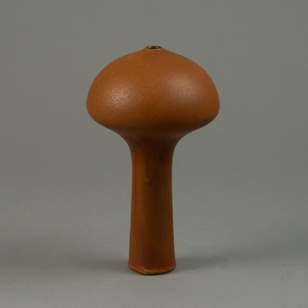 Karl Scheid, unique stoneware vase with matte burnt orange glaze G9407 - Freeforms