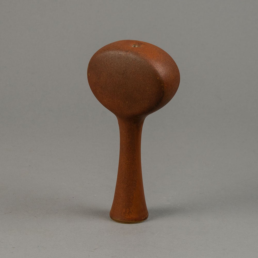 Karl Scheid, unique stoneware vase with matte burnt orange glaze G9408 - Freeforms