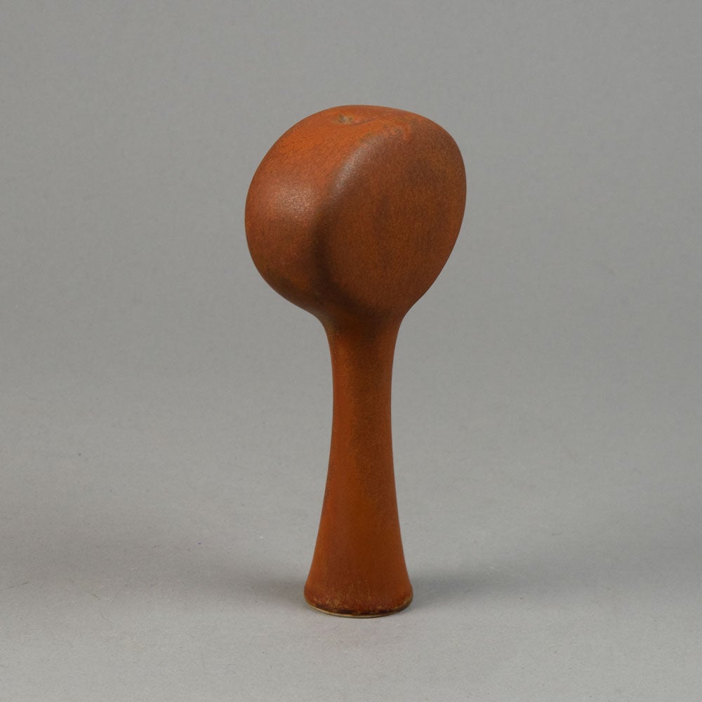 Karl Scheid, unique stoneware vase with matte burnt orange glaze G9408 - Freeforms