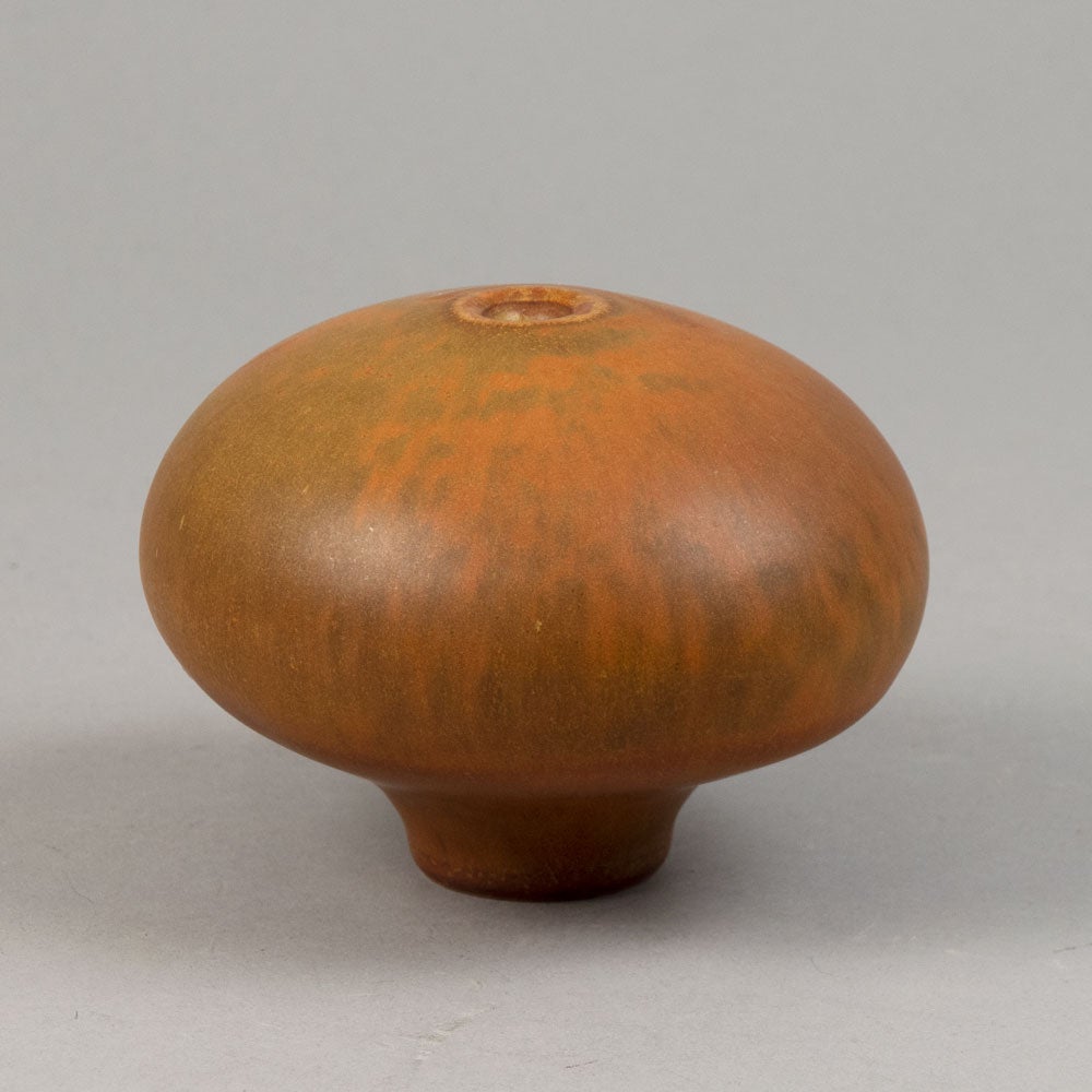 Karl Scheid, unique stoneware vase with matte burnt orange glaze G9410 - Freeforms