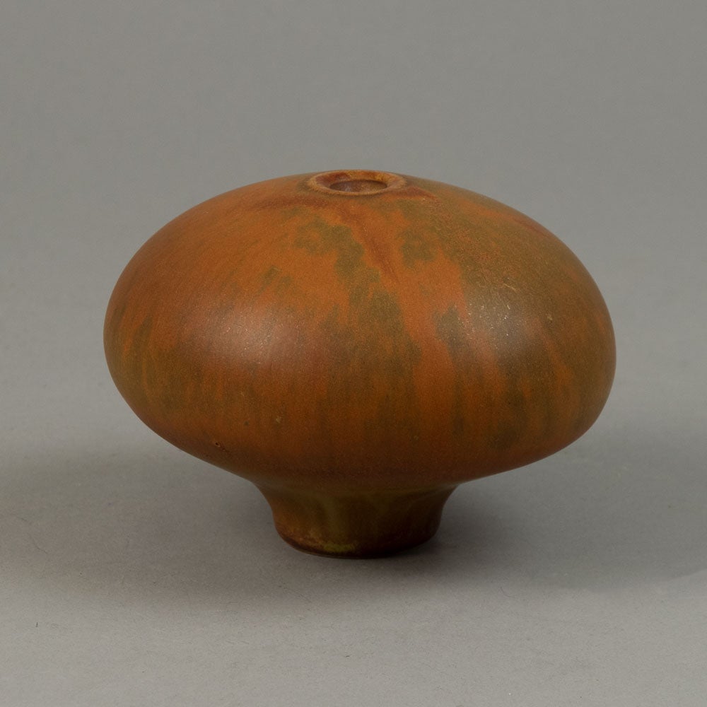 Karl Scheid, unique stoneware vase with matte burnt orange glaze G9410 - Freeforms
