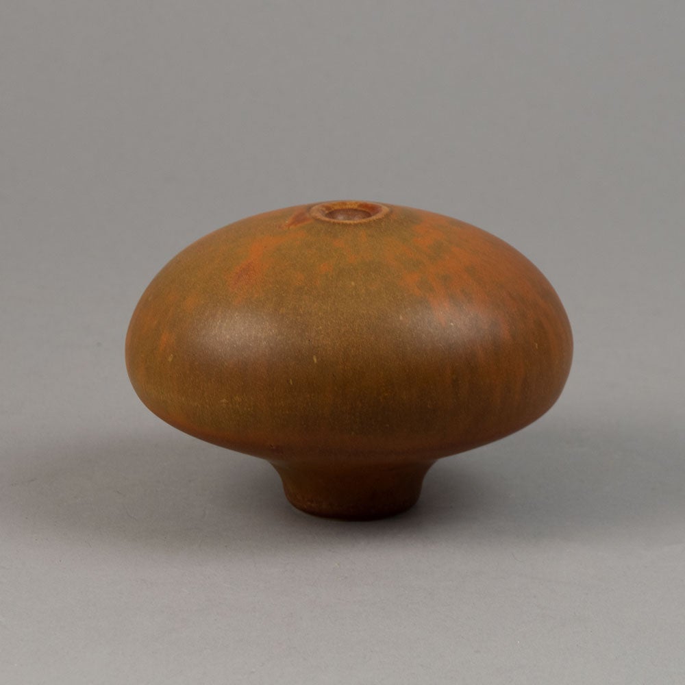 Karl Scheid, unique stoneware vase with matte burnt orange glaze G9410 - Freeforms