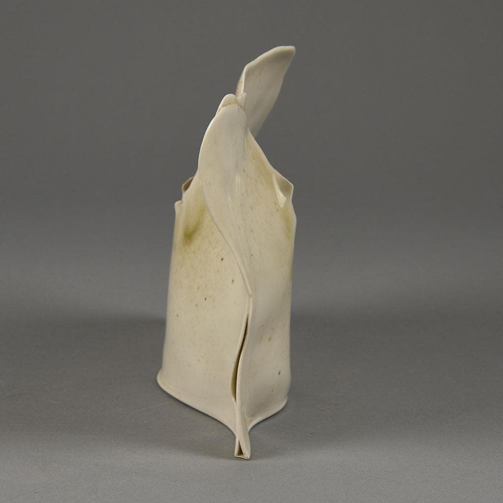 Kurt Spurey, Austria, sculptural vessel with off white celadon glaze, E7136 - Freeforms
