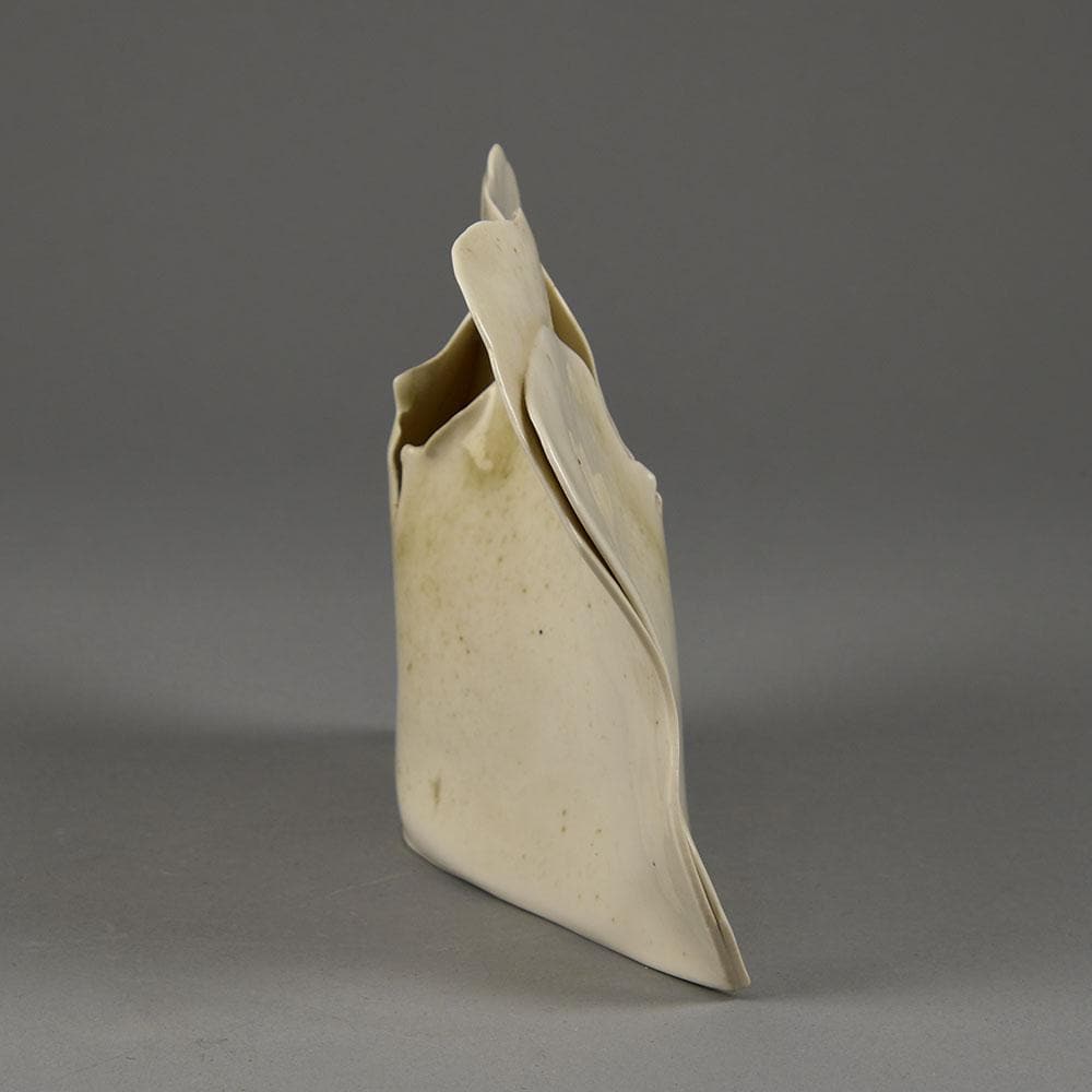 Kurt Spurey, Austria, sculptural vessel with off white celadon glaze, E7136 - Freeforms