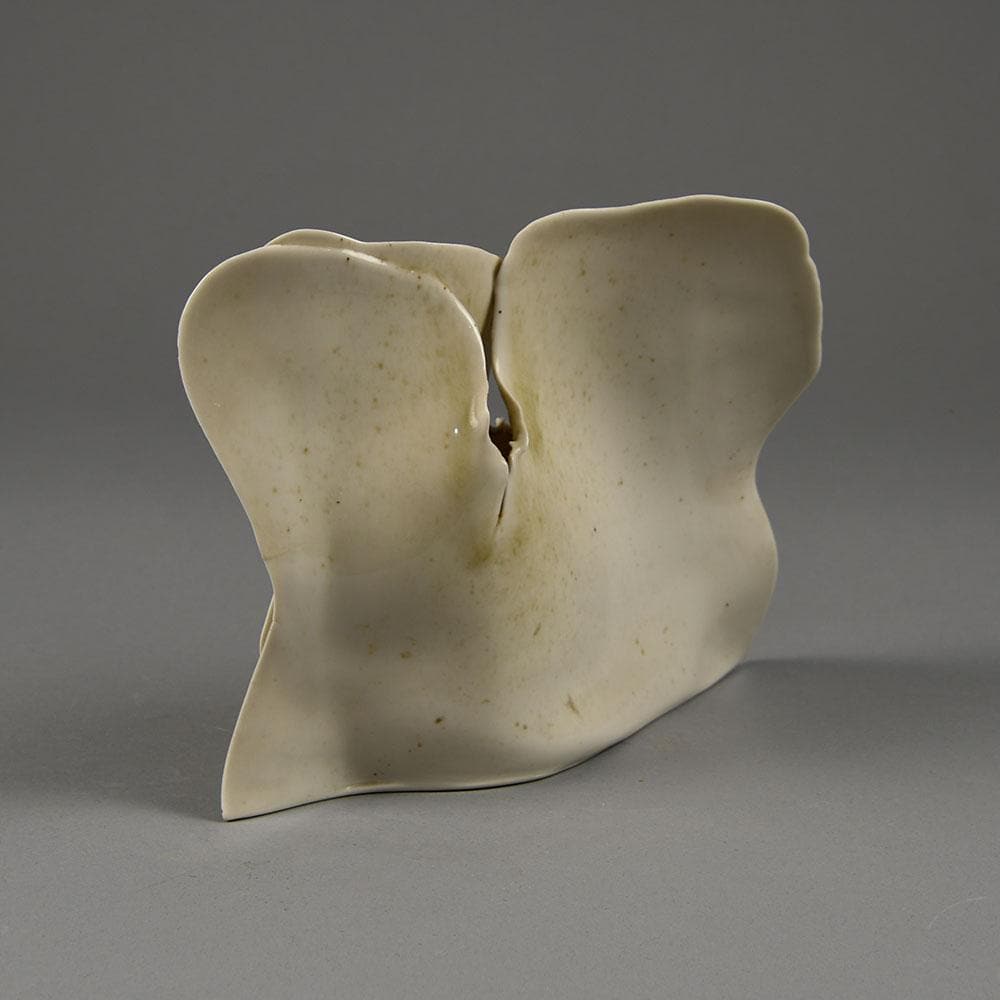Kurt Spurey, Austria, sculptural vessel with off white celadon glaze, E7136 - Freeforms