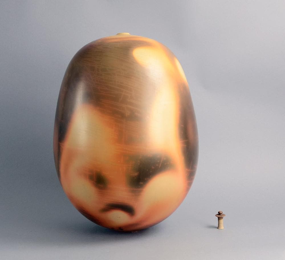 Large smoke fired ceramic vase by Pierre Bayle B3551 - Freeforms