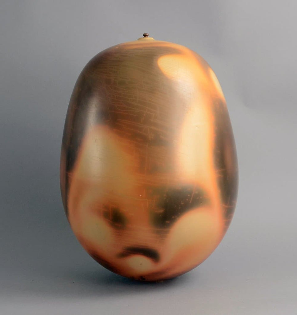 Large smoke fired ceramic vase by Pierre Bayle B3551 - Freeforms