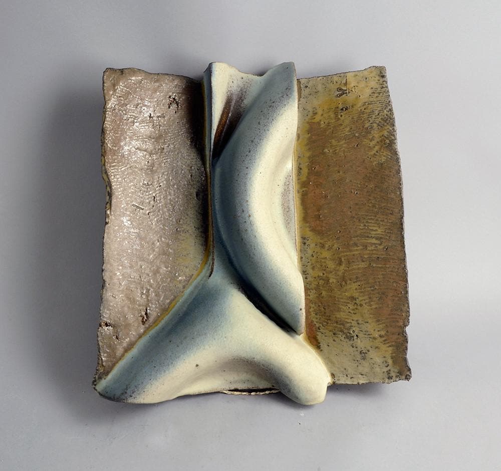 Large unique stoneware plaque by Dieter Crumbiegel B3444 - Freeforms