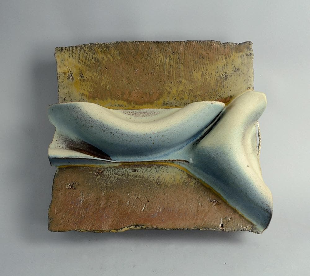 Large unique stoneware plaque by Dieter Crumbiegel B3444 - Freeforms
