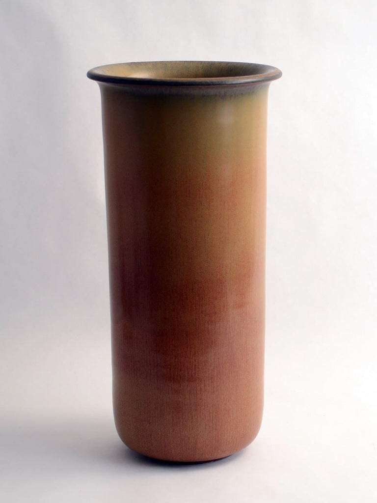 Large vase with brown and yellow ochre glaze by Gunnar Nylund N8588 - Freeforms