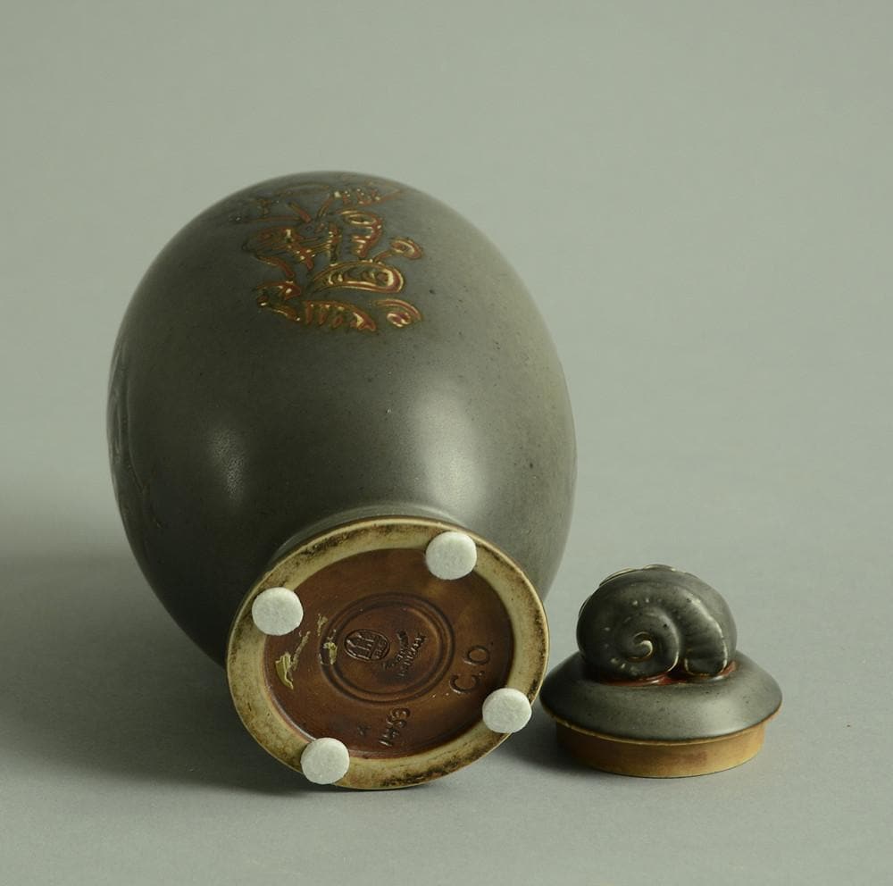 Lidded vase by Cathinka Olsen for Bing & Grondahl N5031 - Freeforms