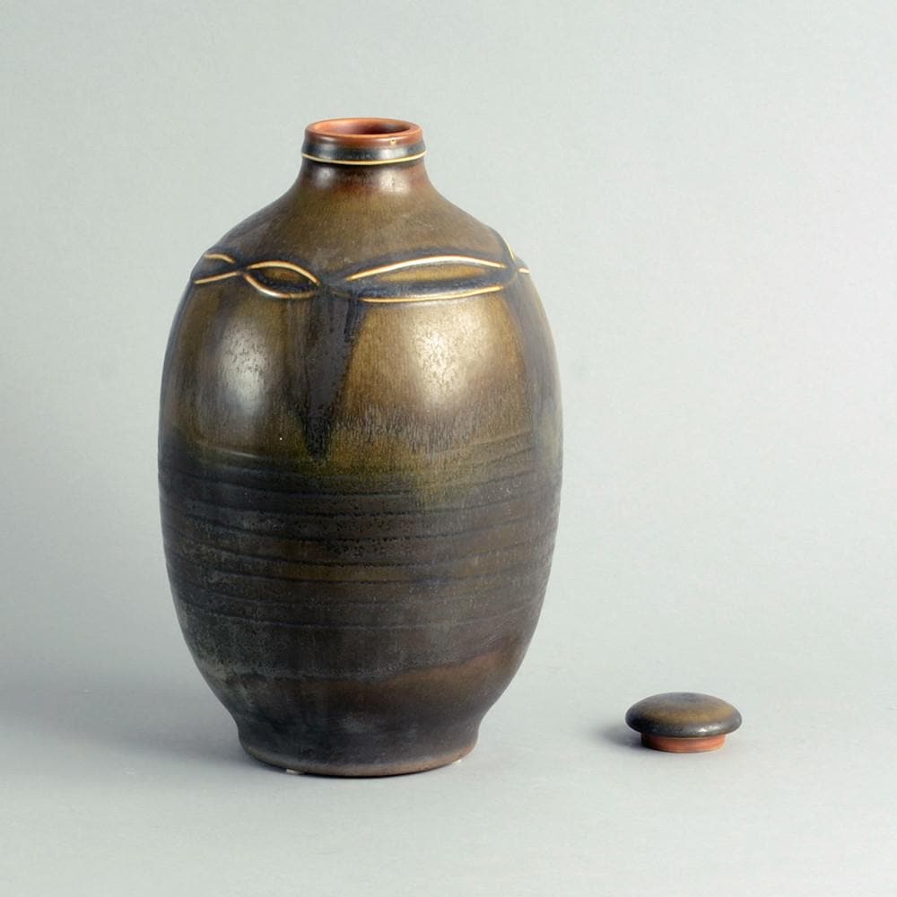 Lidded vase by Ebbe Sadolin for Bing and Grondahl N6044 - Freeforms