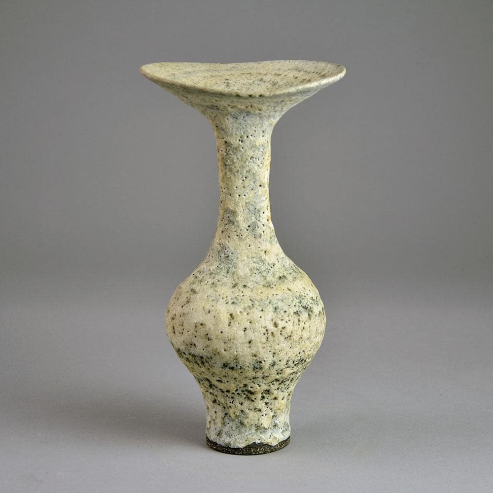 Lucie Rie vase with pale gray volcanic glaze A1934 - Freeforms