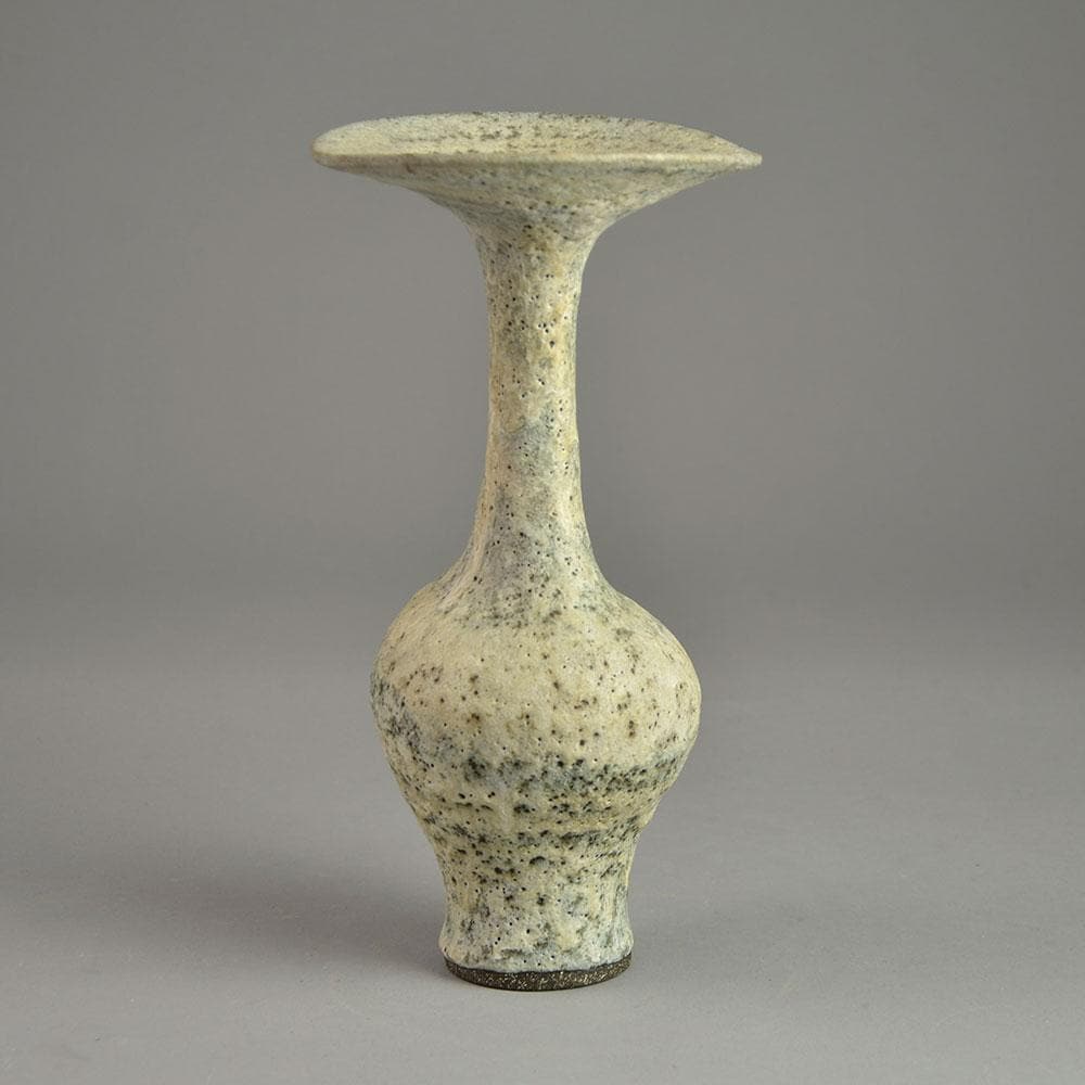 Lucie Rie vase with pale gray volcanic glaze A1934 - Freeforms