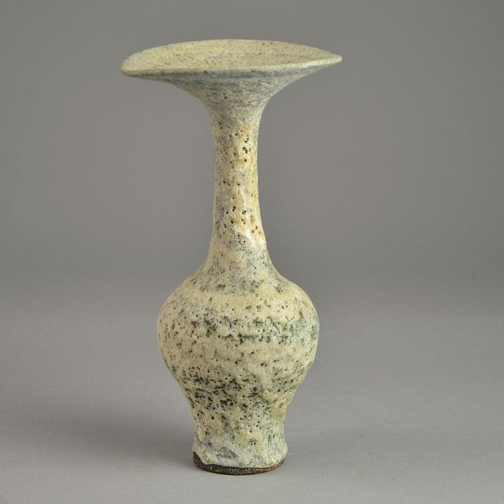 Lucie Rie vase with pale gray volcanic glaze A1934 - Freeforms