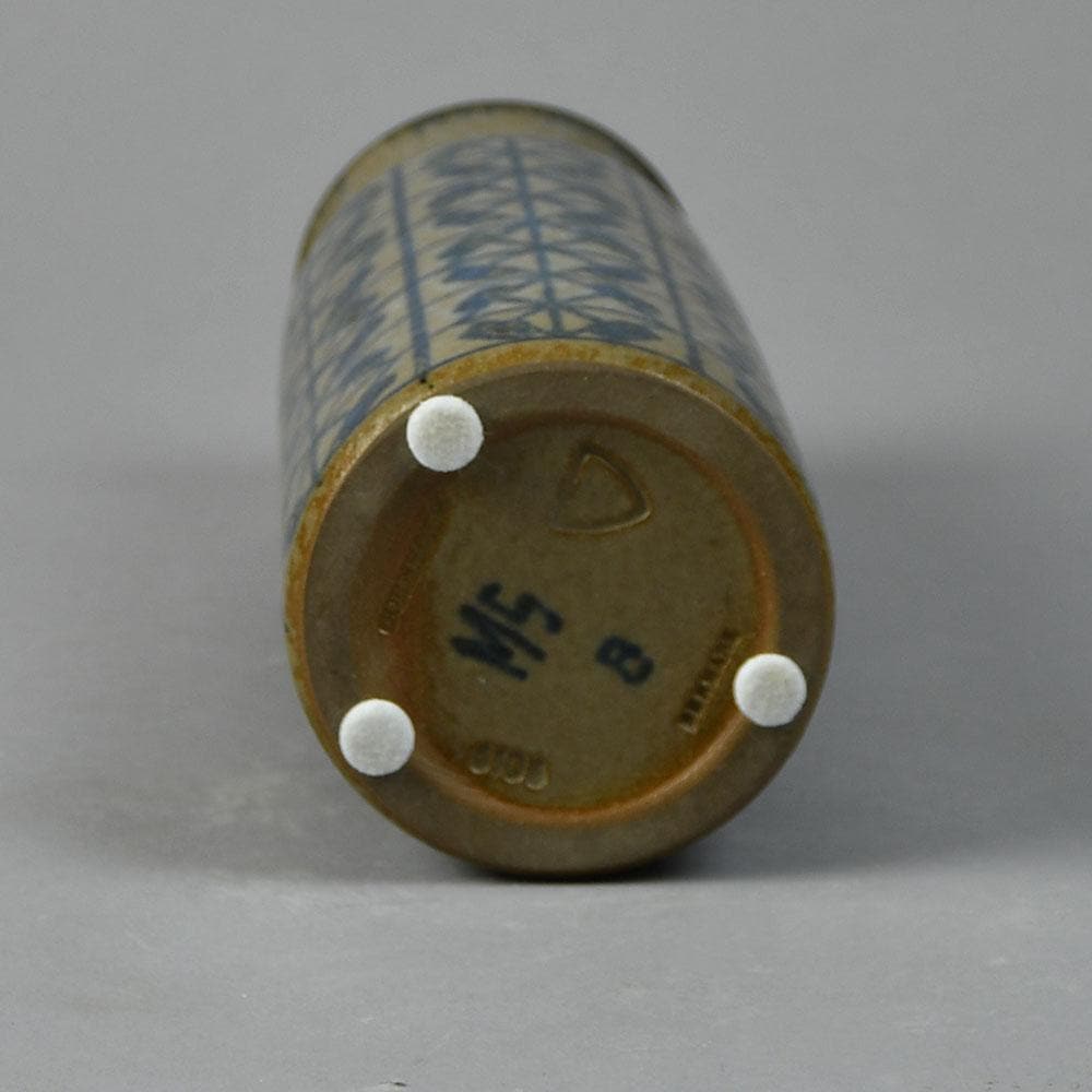 Marianne Starck for Michael Andersen and Sons stoneware vase with gray and blue patterned glaze G9046 - Freeforms