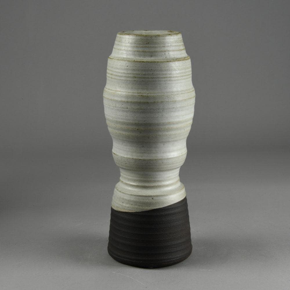 Martin Schlotz, Germany, unique stoneware vase with white glaze E7273 - Freeforms