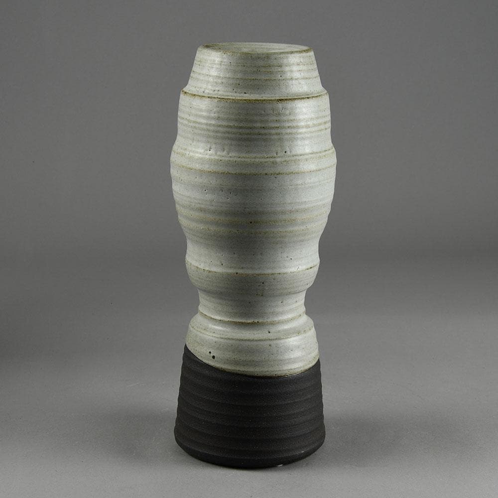 Martin Schlotz, Germany, unique stoneware vase with white glaze E7273 - Freeforms