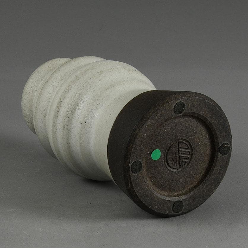 Martin Schlotz, Germany, unique stoneware vase with white glaze E7274 - Freeforms