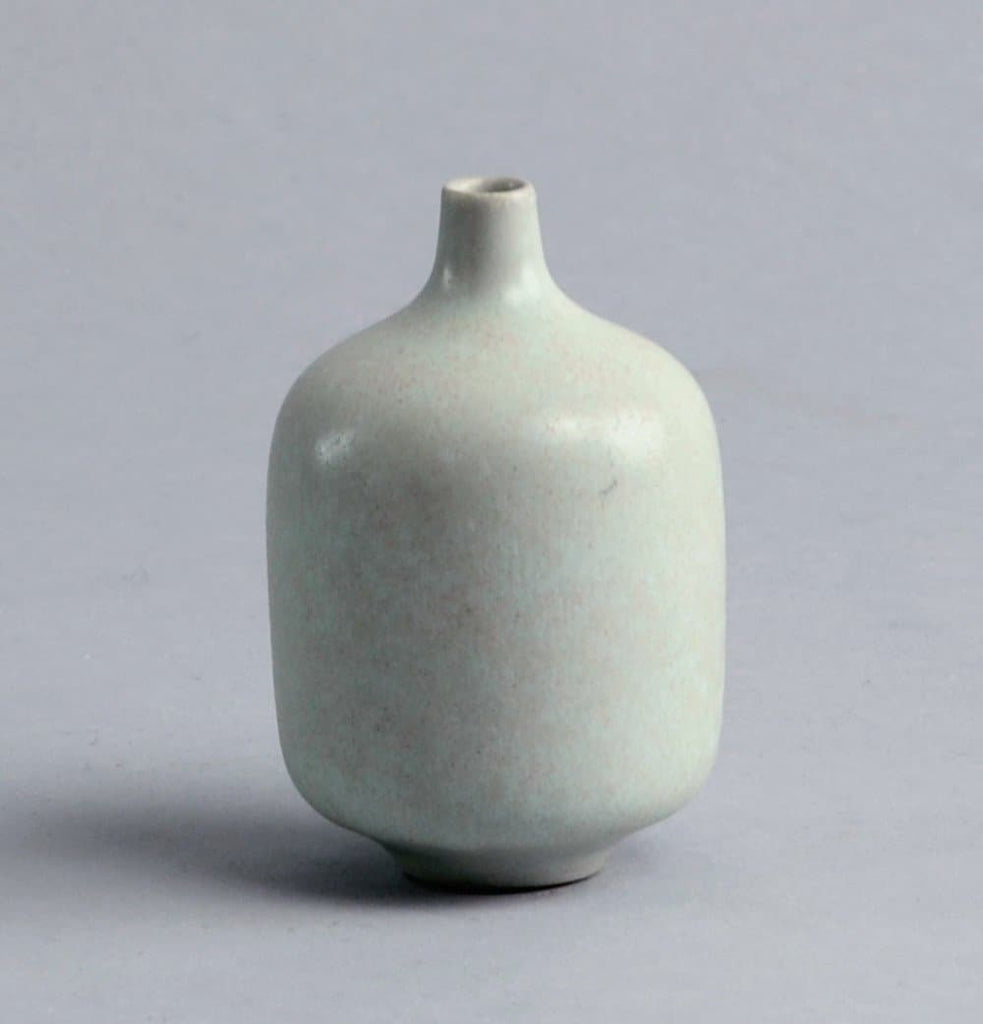Miniature stoneware vase with matte white glaze by Gunnar Nylund B3158 and D6226 - Freeforms