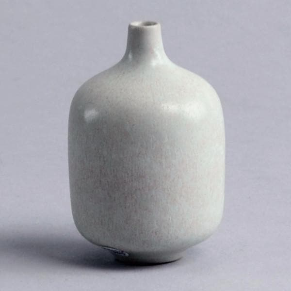 Miniature stoneware vase with matte white glaze by Gunnar Nylund B3158 and D6226 - Freeforms