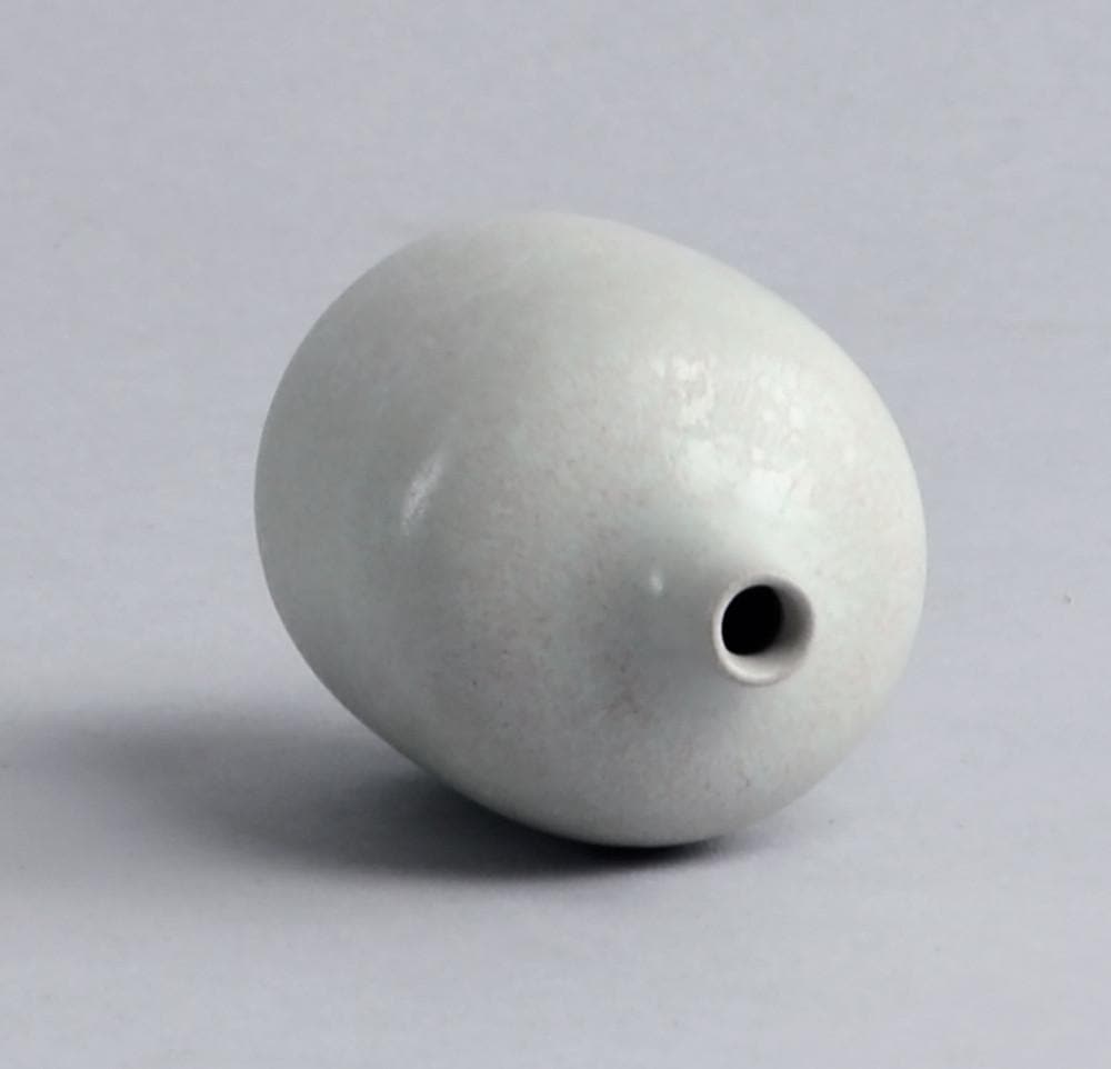 Miniature stoneware vase with matte white glaze by Gunnar Nylund B3158 and D6226 - Freeforms
