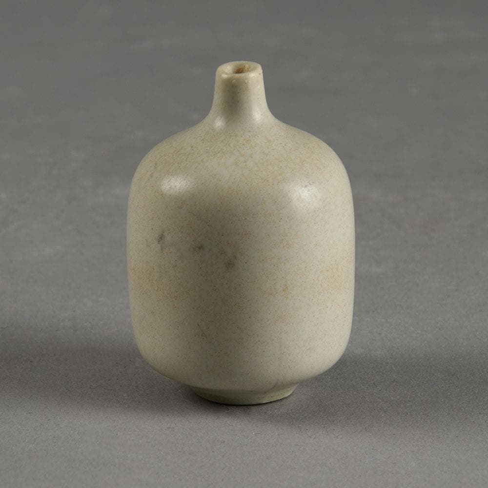 Miniature stoneware vase with matte white glaze by Gunnar Nylund B3158 and D6226 - Freeforms