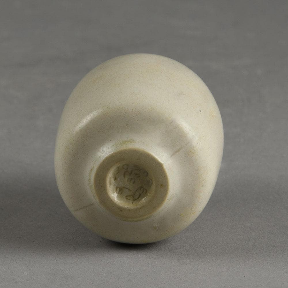 Miniature stoneware vase with matte white glaze by Gunnar Nylund B3158 and D6226 - Freeforms