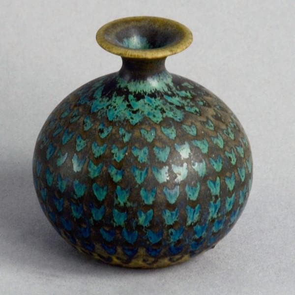 Miniature vase with turquoise glaze by Stig Lindberg B3289 - Freeforms