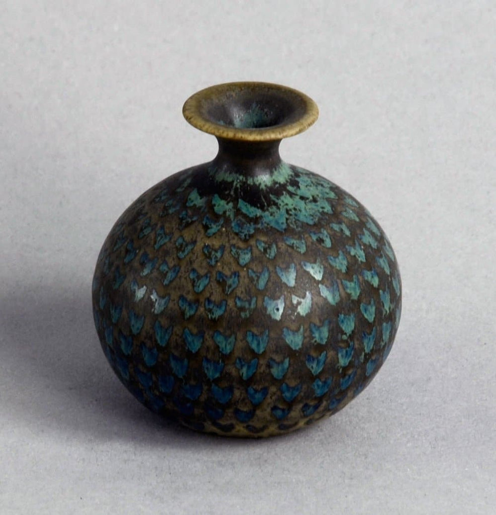 Miniature vase with turquoise glaze by Stig Lindberg B3289 - Freeforms